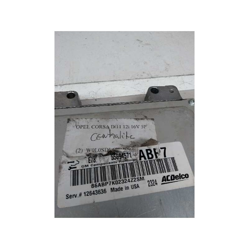 Recambio de centralita motor uce para opel corsa d 1.2 cat (a 12 xer / ldc) referencia OEM IAM 55594571 ABP7 12643636