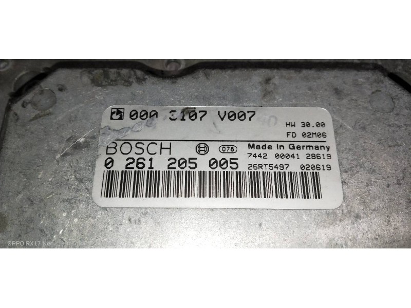 Recambio de centralita motor uce para smart coupe 0.6 turbo cat referencia OEM IAM 0261205005 0003107V007 