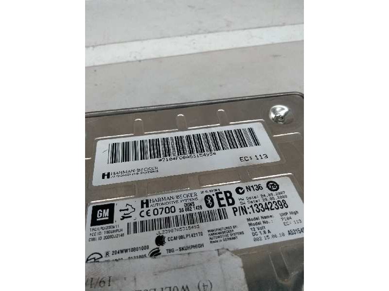 Recambio de modulo bluetooth para opel astra j lim. 1.7 16v cdti referencia OEM IAM 13342398 EB 