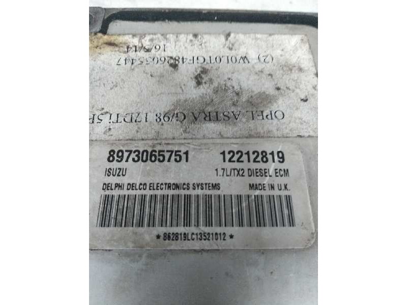 Recambio de centralita motor uce para opel astra g berlina 1.7 16v dti cat (y 17 dt / lr6) referencia OEM IAM 12212819 897306575