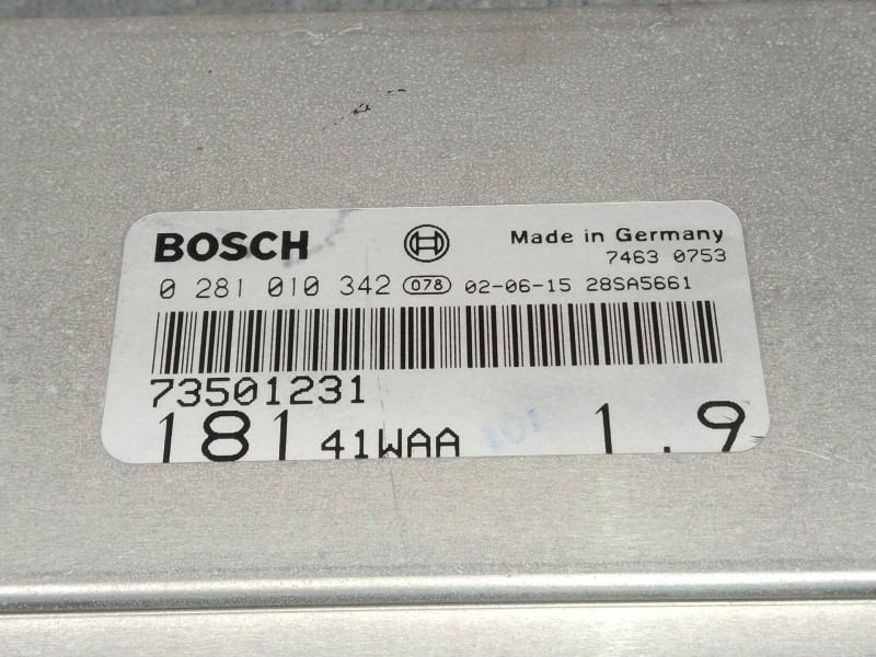 Recambio de centralita motor uce para fiat marea weekend (185) 1.9 jtd 110 st. moritz (i) referencia OEM IAM 0281010342 73501231