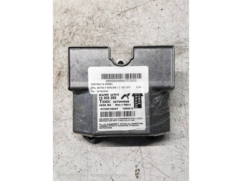 Recambio de centralita airbag para opel astra h berlina 1.7 16v cdti referencia OEM IAM 327963935 13203263 