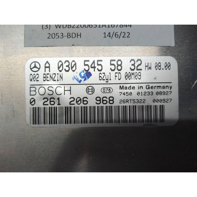 Recambio de centralita motor uce para mercedes clase s (w220) berlina 320 (220.065) referencia OEM IAM 0261206968 A0305455832 