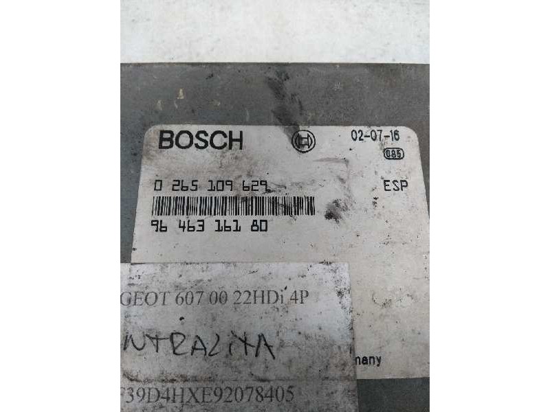 Recambio de centralita abs para peugeot 607 (s1) 2.2 hdi fap cat referencia OEM IAM 0265109629 9646316180 