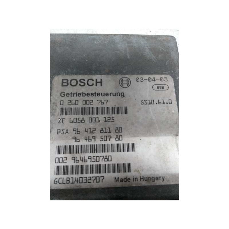Recambio de centralita cambio automatico para peugeot 607 (s1) 2.2 hdi fap cat referencia OEM IAM 0260002767 9641281180 96469507