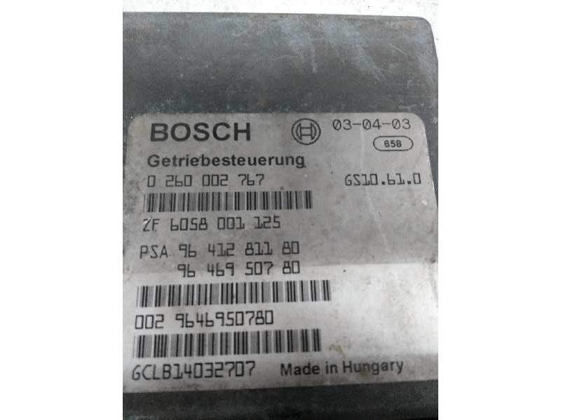 Recambio de centralita cambio automatico para peugeot 607 (s1) 2.2 hdi fap cat referencia OEM IAM 0260002767 9641281180 96469507