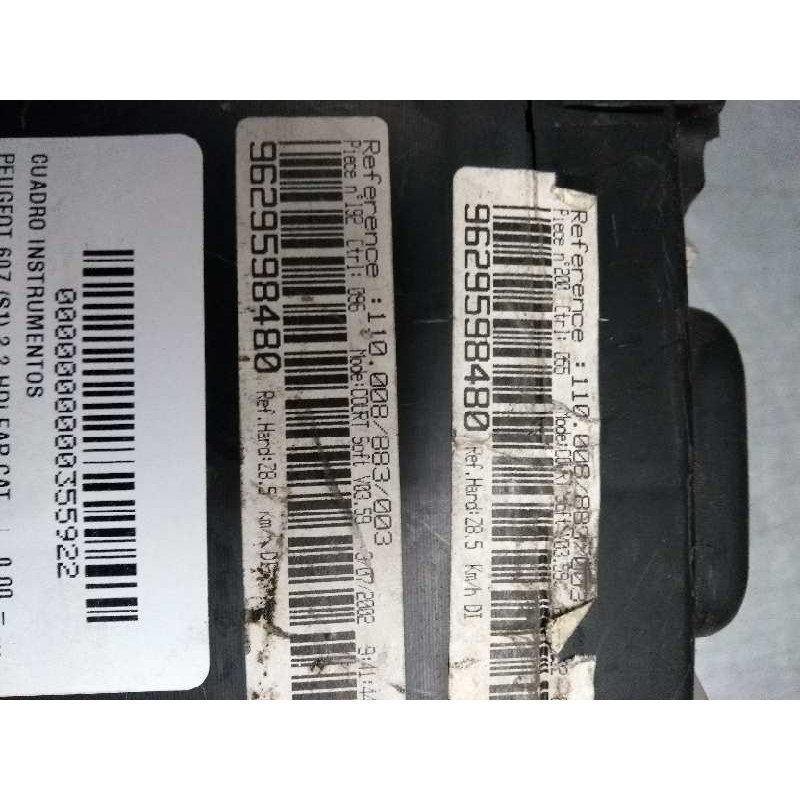 Recambio de cuadro instrumentos para peugeot 607 (s1) 2.2 hdi fap cat referencia OEM IAM 110008883003 9629598480 