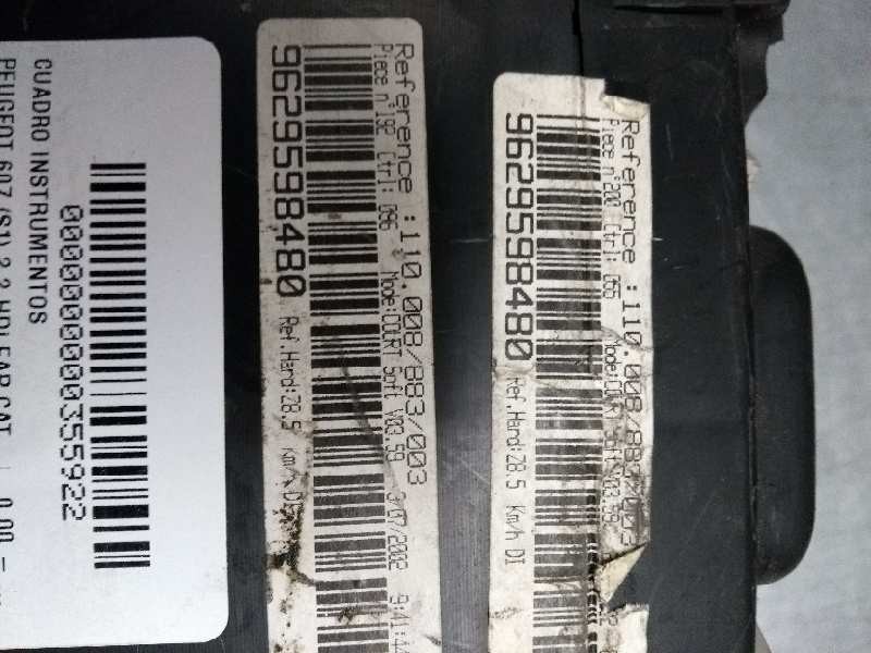 Recambio de cuadro instrumentos para peugeot 607 (s1) 2.2 hdi fap cat referencia OEM IAM 110008883003 9629598480 
