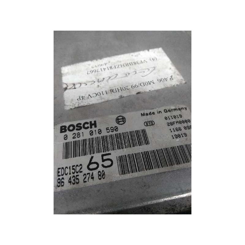 Recambio de centralita motor uce para peugeot 406 berlina (s1/s2) 2.0 hdi referencia OEM IAM 0281010590 9643527480 EDC15C2 65