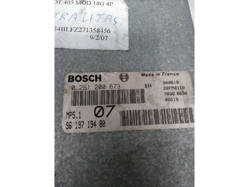 Recambio de centralita motor uce para peugeot 405 berlina referencia OEM IAM 0261200673 9619719480 07