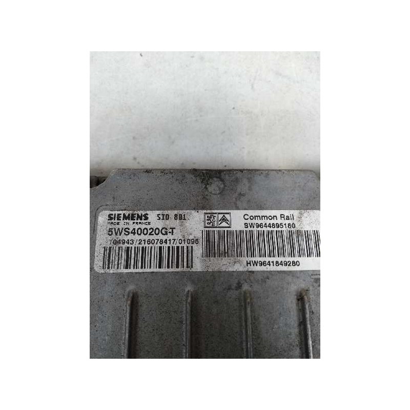 Recambio de centralita motor uce para peugeot 307 (s1) 2.0 hdi cat referencia OEM IAM 5WS40020GT SW9644895180 SID801 HW964184928