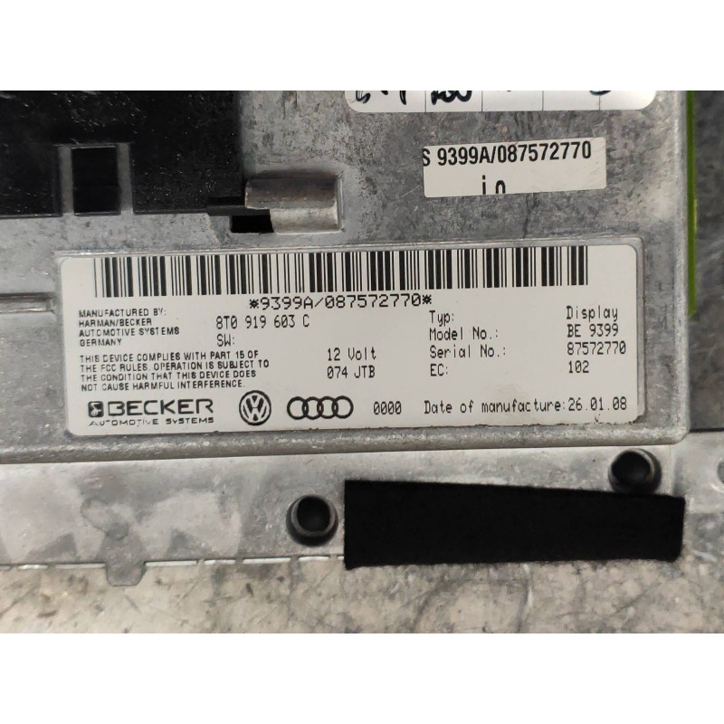 Recambio de pantalla multifuncion para audi a6 avant (4f5) 2.4 quattro referencia OEM IAM 8T0919603C BE9399 