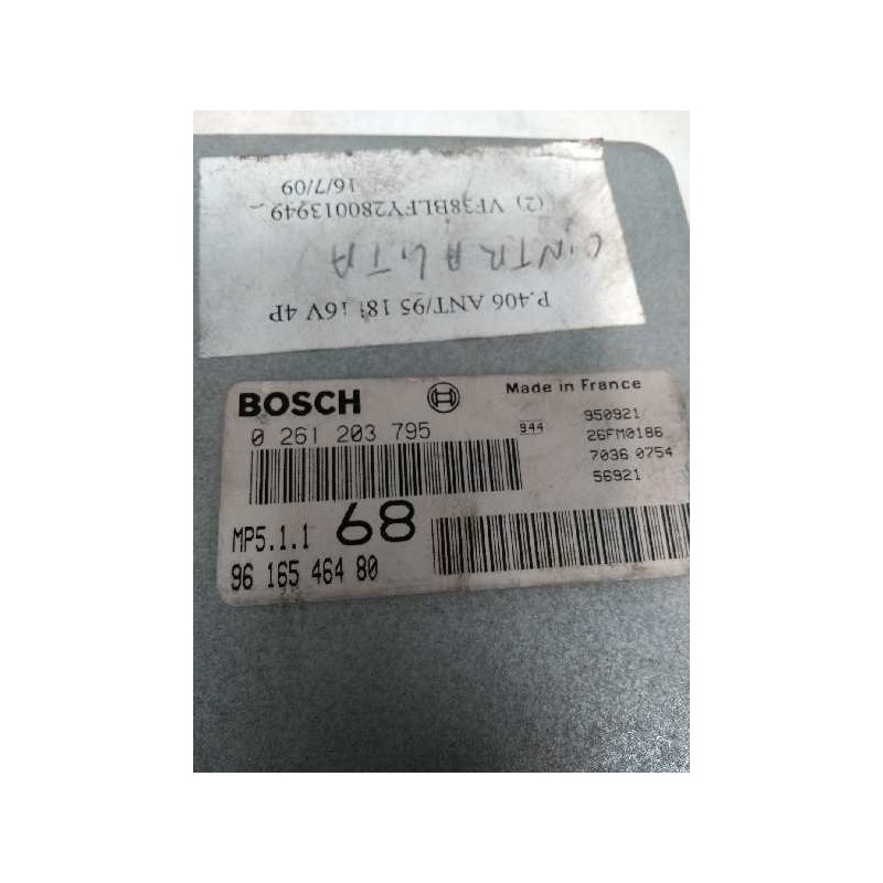 Recambio de centralita motor uce para peugeot 406 berlina (s1/s2) 1.8 cat referencia OEM IAM 0261203795 9616546480 68