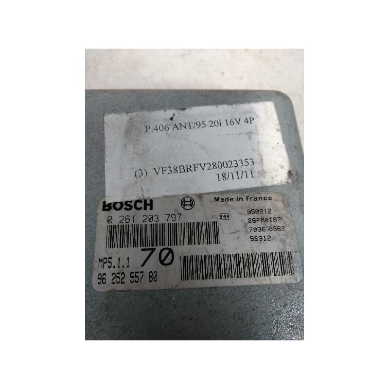 Recambio de centralita motor uce para peugeot 406 berlina (s1/s2) 2.0 cat referencia OEM IAM 0261203797 9625255780 70
