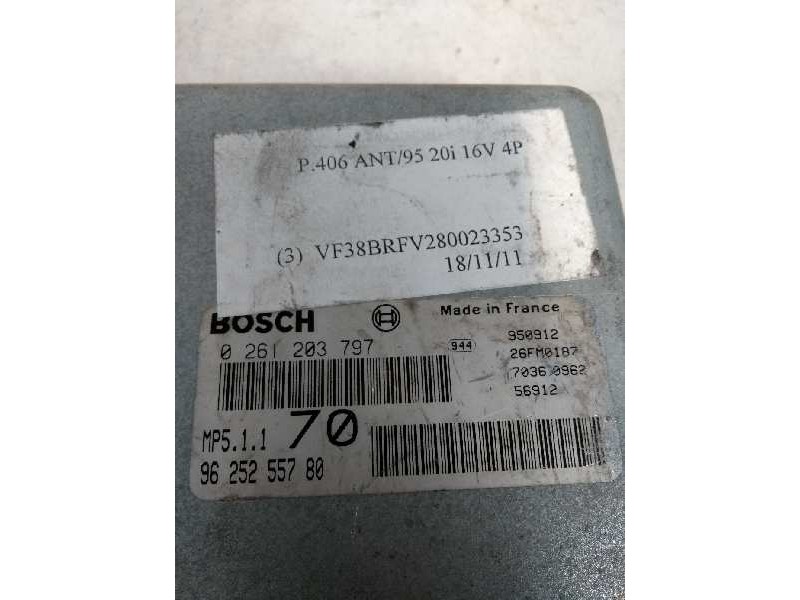 Recambio de centralita motor uce para peugeot 406 berlina (s1/s2) 2.0 cat referencia OEM IAM 0261203797 9625255780 70