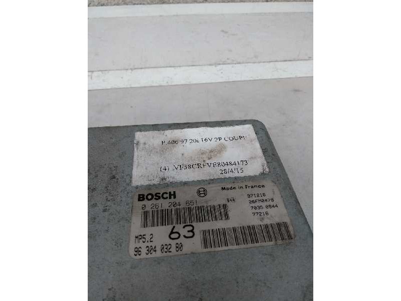 Recambio de centralita motor uce para peugeot 406 coupe (s1/s2) 2.0 cat referencia OEM IAM 0261204651 9630403280 63