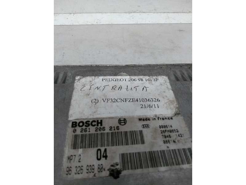 Recambio de centralita motor uce para peugeot 206 berlina referencia OEM IAM 0261206216 9632693980 04 Recambio de centralita motor uce para peugeot 206 berlina referencia OEM IAM 0261206216 9632693980 04