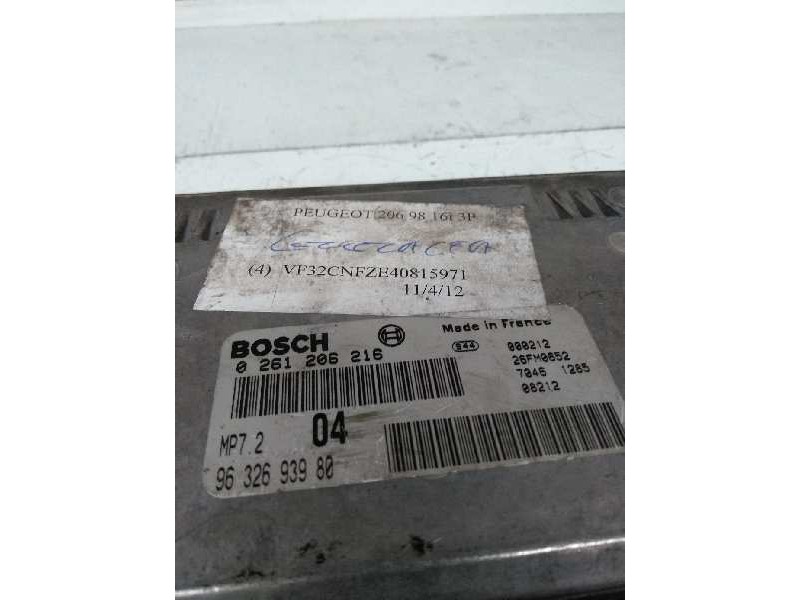 Recambio de centralita motor uce para peugeot 206 berlina referencia OEM IAM 0261206216 9632693980 04