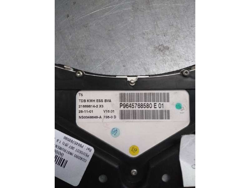 Recambio de cuadro instrumentos para peugeot 307 (s1) 1.6 16v cat referencia OEM IAM P9645768580 E01 NS0348649A