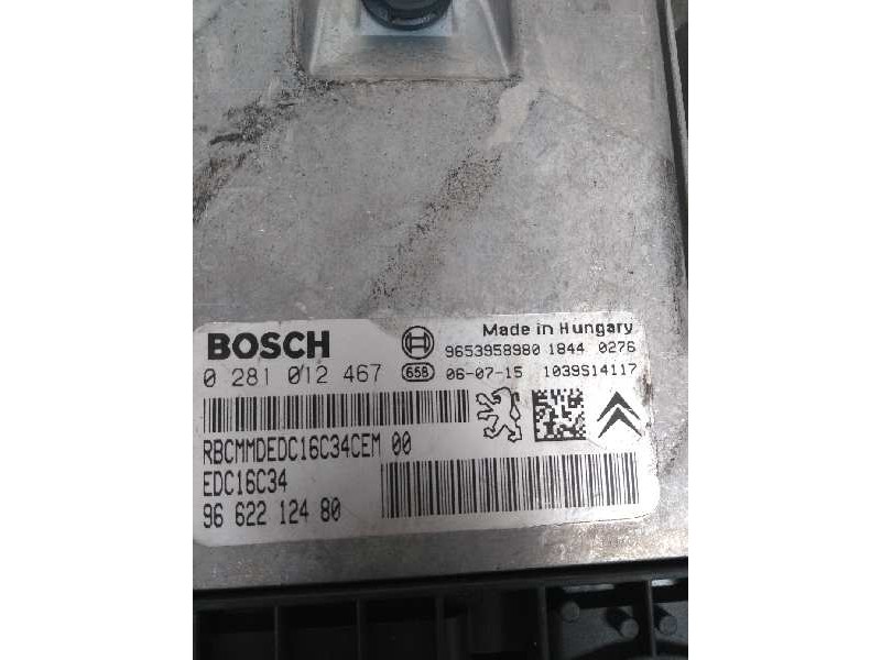 Recambio de centralita motor uce para peugeot 207 xs referencia OEM IAM 0281012467 9662212480 EDC16C34