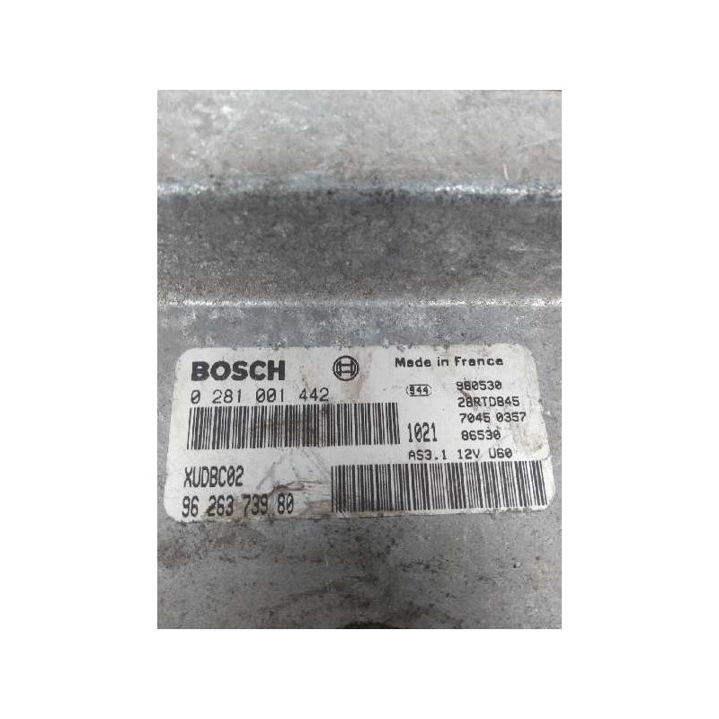 Recambio de centralita motor uce para peugeot 806 1.9 turbodiesel cat referencia OEM IAM 0281001442 9626373980 XUDBC02