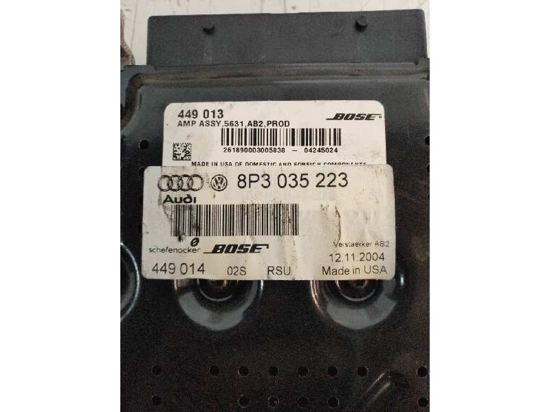 Recambio de sistema audio / radio cd para audi a3 (8p) 2.0 tdi ambiente referencia OEM IAM 8P3035223 449013 8P0057186C