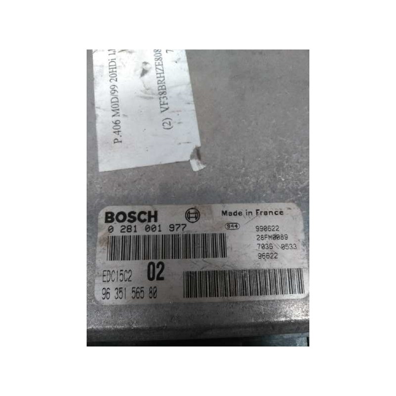 Recambio de centralita motor uce para peugeot 406 berlina (s1/s2) 2.0 hdi referencia OEM IAM 0281001977 9635156580 EDC15C2 02