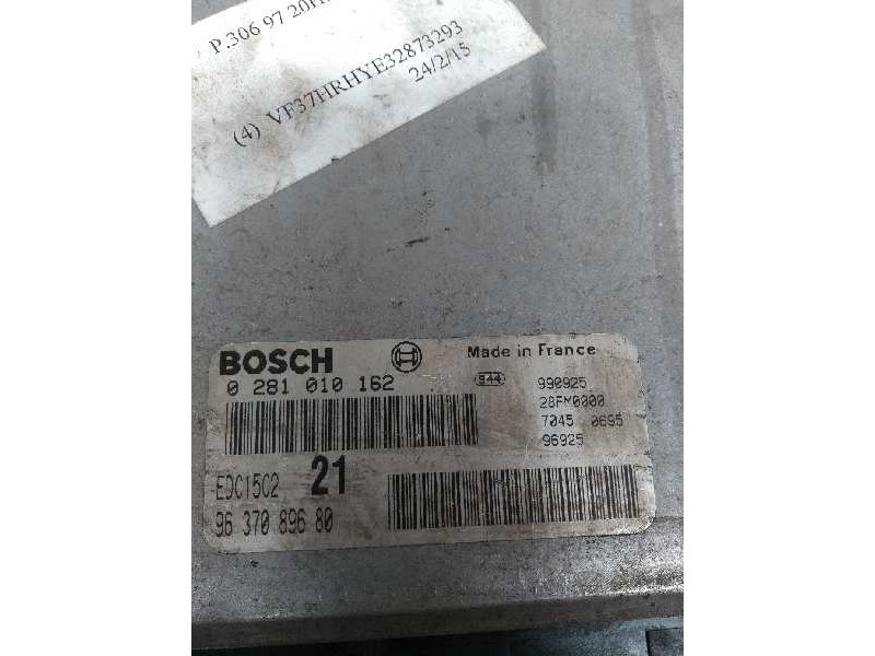 Recambio de centralita motor uce para peugeot 306 berlina 3/4/5 puertas (s2) 2.0 hdi cat referencia OEM IAM 0281010162 963708968