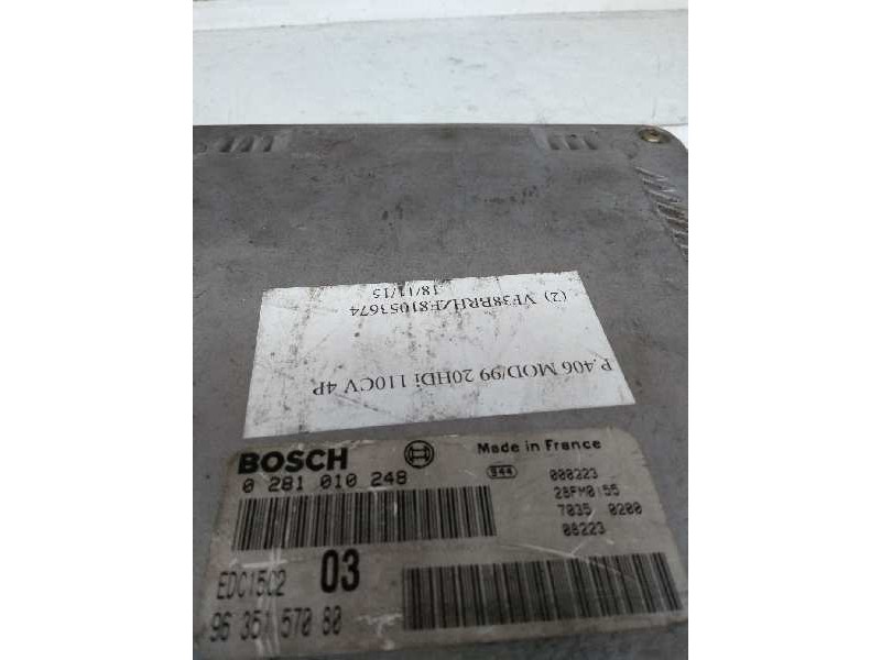 Recambio de centralita motor uce para peugeot 406 berlina (s1/s2) referencia OEM IAM 0281010248 9635157080 EDC15C2 03 Recambio de centralita motor uce para peugeot 406 berlina (s1/s2) referencia OEM IAM 0281010248 9635157080 EDC15C2 03
