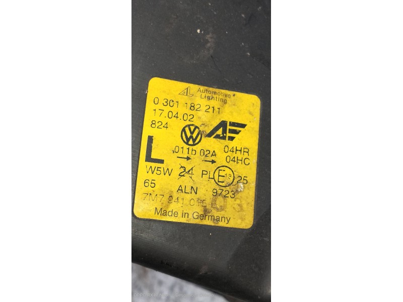 Recambio de faro izquierdo para seat alhambra (7v9) signo referencia OEM IAM 7M7941015 0301182211 