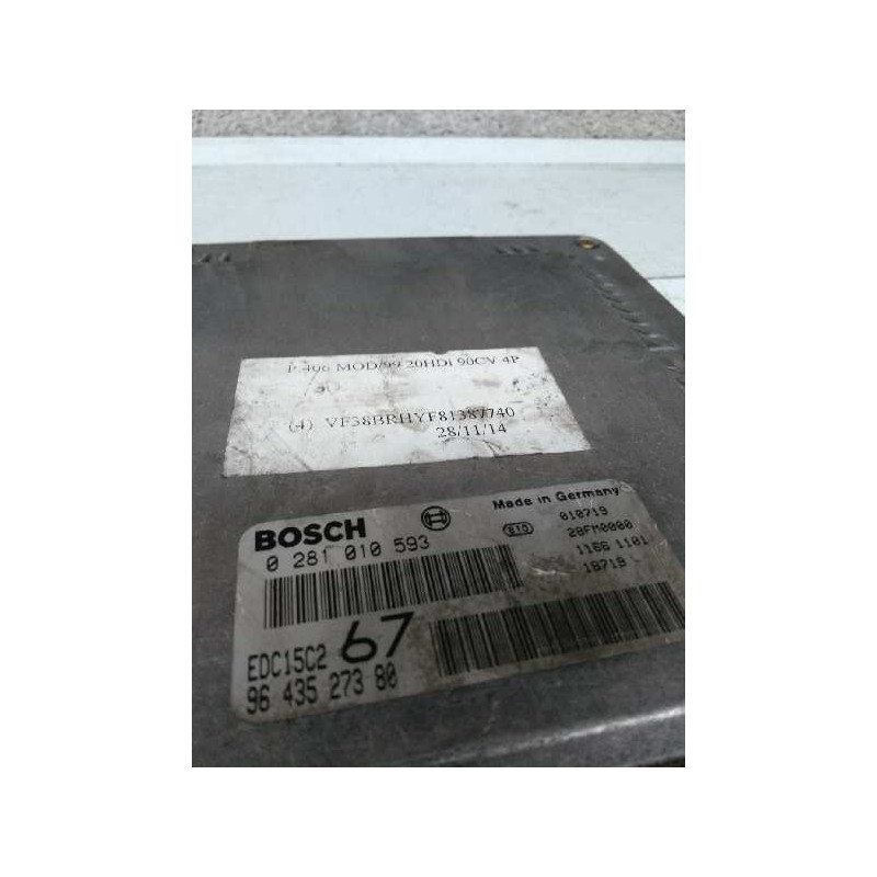 Recambio de centralita motor uce para peugeot 406 berlina (s1/s2) 2.0 hdi cat referencia OEM IAM 0281010593 9643527380 EDC15C2 6 Recambio de centralita motor uce para peugeot 406 berlina (s1/s2) 2.0 hdi cat referencia OEM IAM 0281010593 9643527380 EDC15C2 6