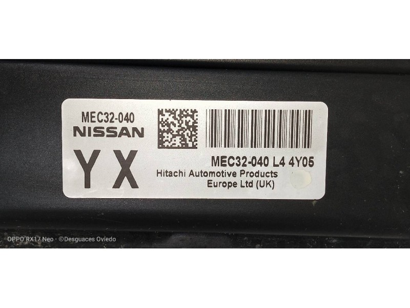Recambio de centralita motor uce para nissan micra (k12e) acenta referencia OEM IAM MEC32040 MEC32040L44Y05 