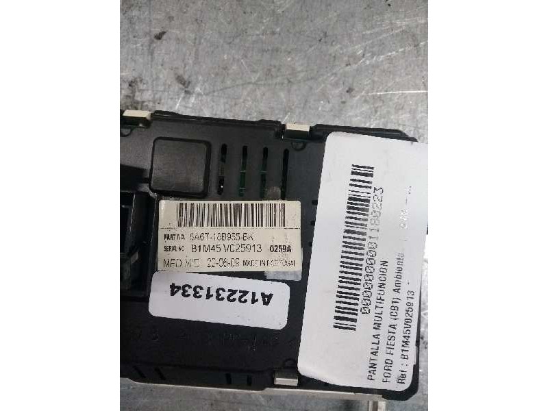 Recambio de pantalla multifuncion para ford fiesta (cb1) ambiente referencia OEM IAM B1M45V025913  