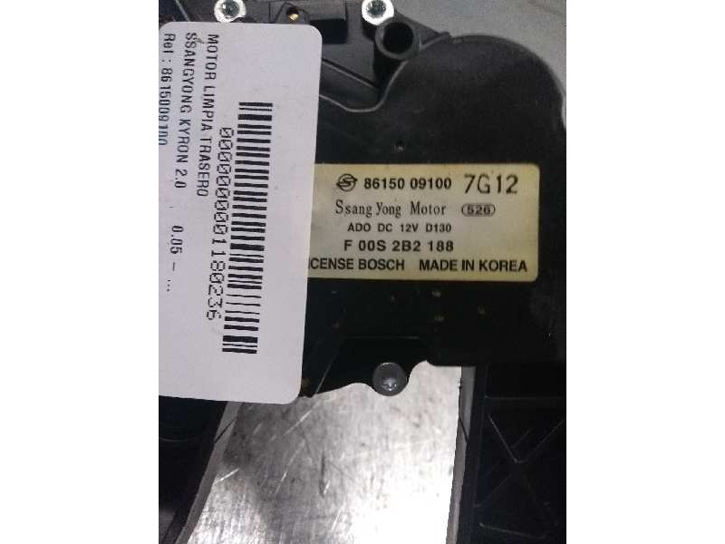 Recambio de motor limpia trasero para ssangyong kyron 2.0 referencia OEM IAM 8615009100 F00S2B2188 