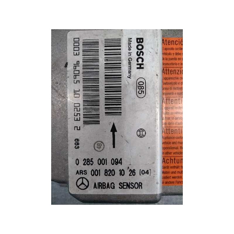 Recambio de centralita airbag para mercedes clase e (w210) berlina diesel 300 diesel (210.020) referencia OEM IAM 0285001094 001