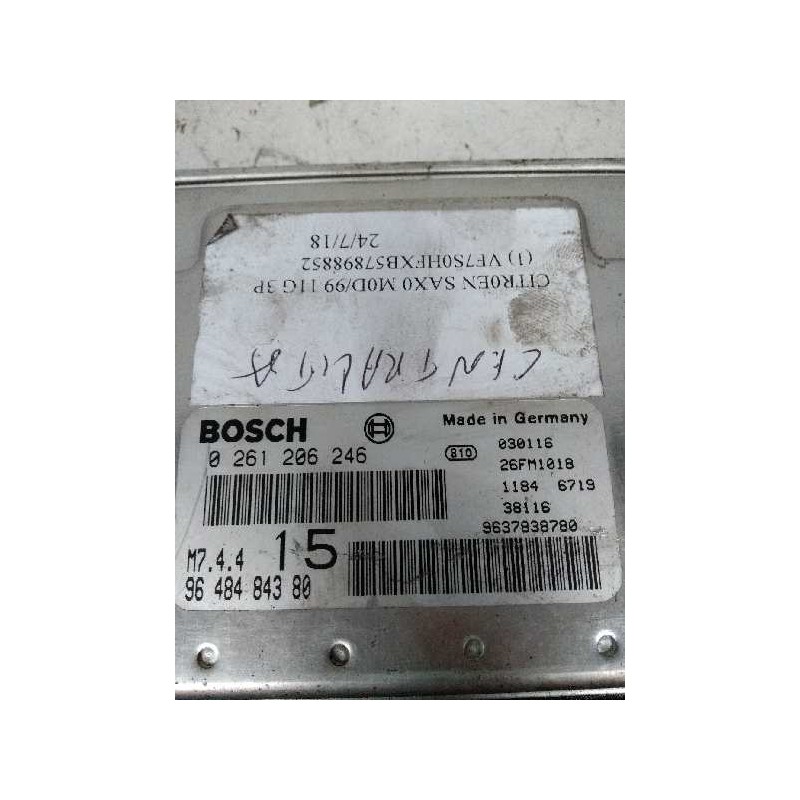 Recambio de centralita motor uce para citroen saxo 1.1 sx referencia OEM IAM 0261206246 9648484380 15 Recambio de centralita motor uce para citroen saxo 1.1 sx referencia OEM IAM 0261206246 9648484380 15