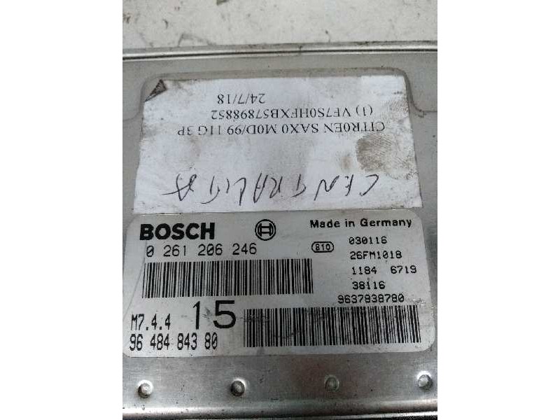 Recambio de centralita motor uce para citroen saxo 1.1 sx referencia OEM IAM 0261206246 9648484380 15 Recambio de centralita motor uce para citroen saxo 1.1 sx referencia OEM IAM 0261206246 9648484380 15