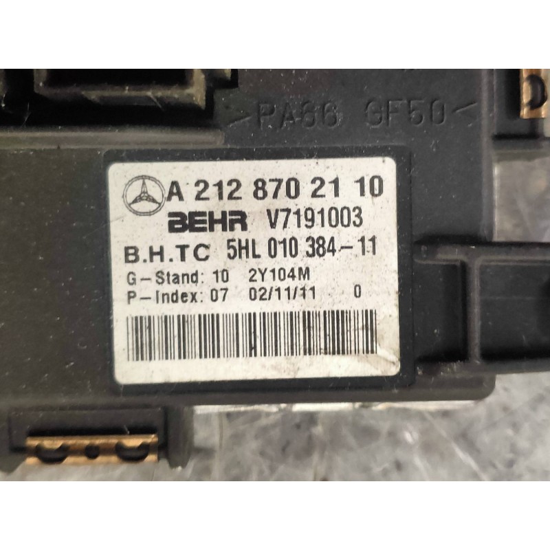 Recambio de resistencia calefaccion para mercedes clase cls (w218) cls 350 cdi be (218.323) referencia OEM IAM A2128702110 V7191