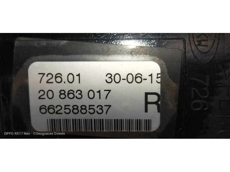 Recambio de faro antiniebla derecho para opel zafira tourer selective referencia OEM IAM 20863017  