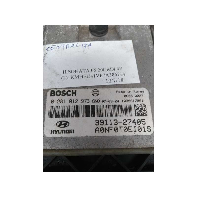 Recambio de centralita motor uce para hyundai sonata (nf) 2.0 crdi cat referencia OEM IAM 0281012973 3911327405 A0NF0T0EI01S
