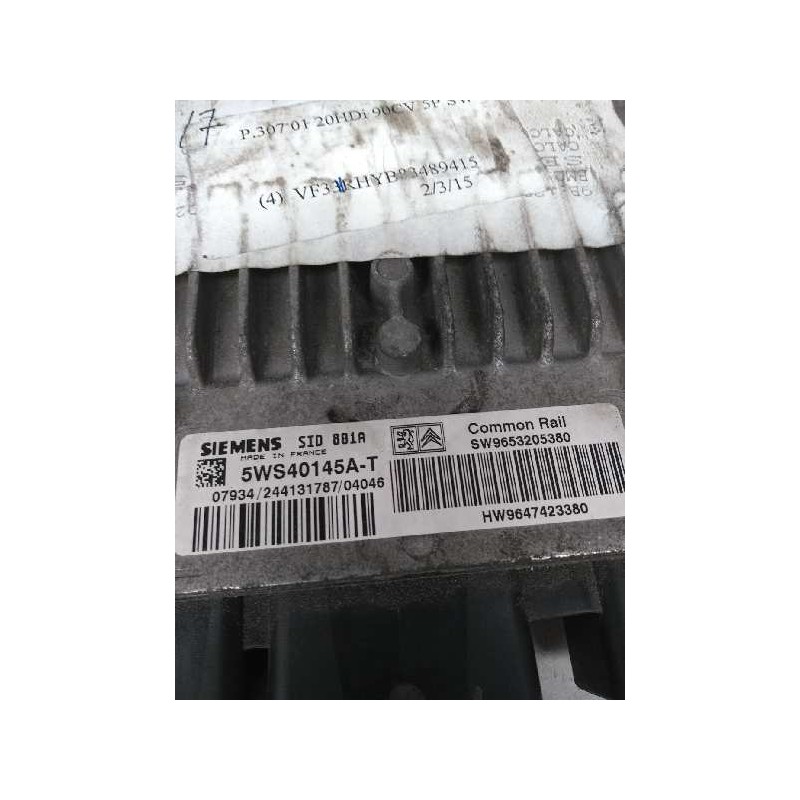 Recambio de centralita motor uce para peugeot 307 break / sw (s1) 2.0 hdi cat referencia OEM IAM 5WS40145AT SW9653205380 HW96474