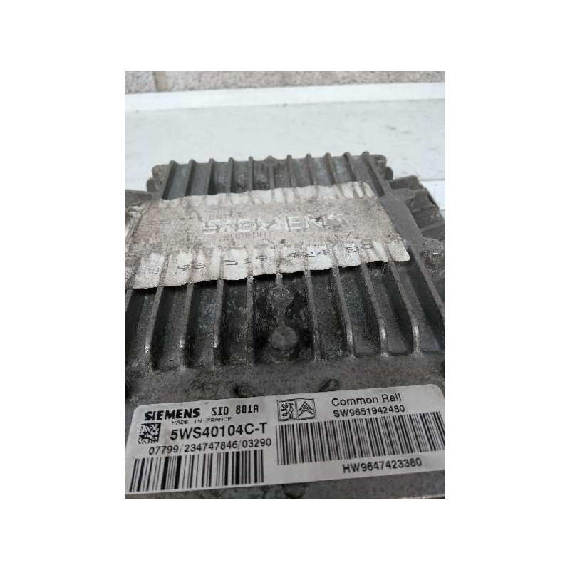 Recambio de centralita motor uce para peugeot 307 (s1) 2.0 hdi cat referencia OEM IAM 5WS40104CT SW9651942480 HW9647423380 SID80