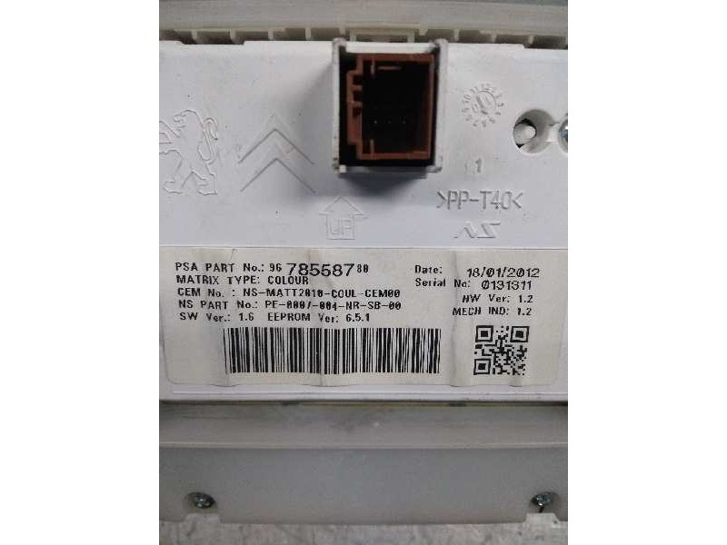 Recambio de cuadro instrumentos para peugeot 208 allure referencia OEM IAM 9678558780  9813869080