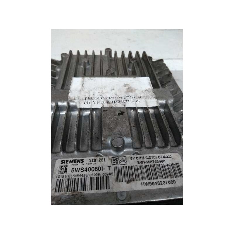 Recambio de centralita motor uce para peugeot 607 (s2) marfil pack referencia OEM IAM 5WS40060IT SW9658763980 HW9648237680 SID20