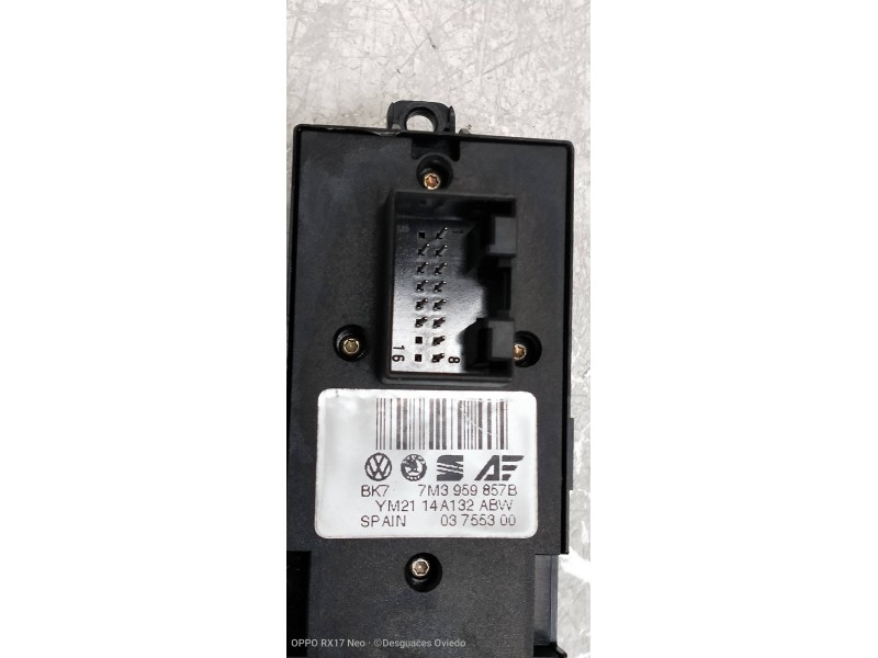 Recambio de mando elevalunas delantero izquierdo para seat alhambra (7v9) signo referencia OEM IAM 7M3959857B  