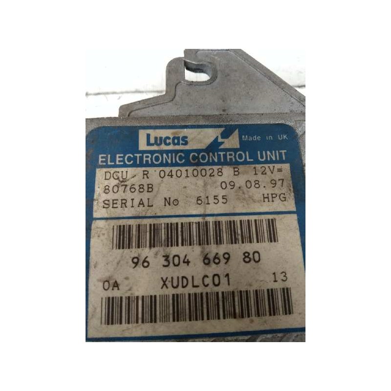 Recambio de centralita motor uce para peugeot 406 berlina (s1/s2) 2.1 turbodiesel cat referencia OEM IAM R04010028B 9630466980 8