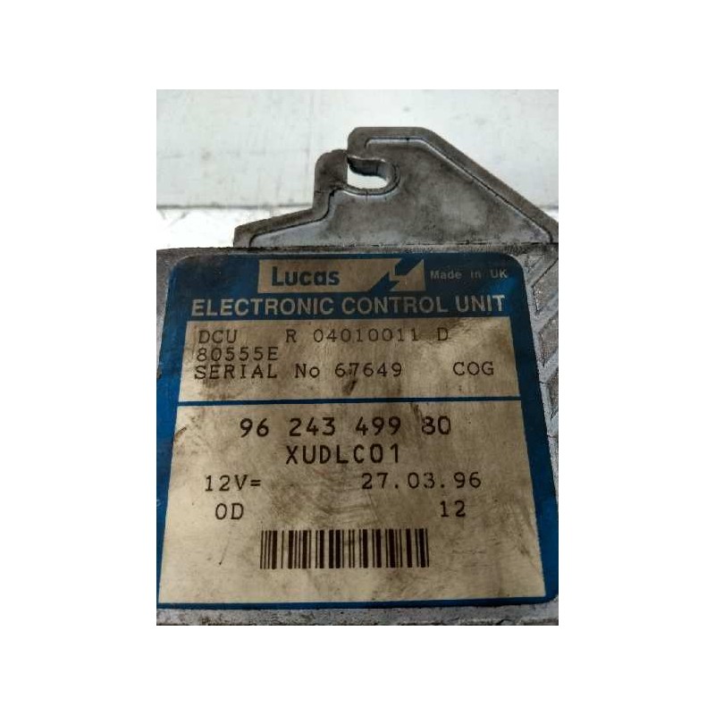 Recambio de centralita motor uce para peugeot 406 berlina (s1/s2) 2.1 turbodiesel cat referencia OEM IAM R04010011D 9624349980 8