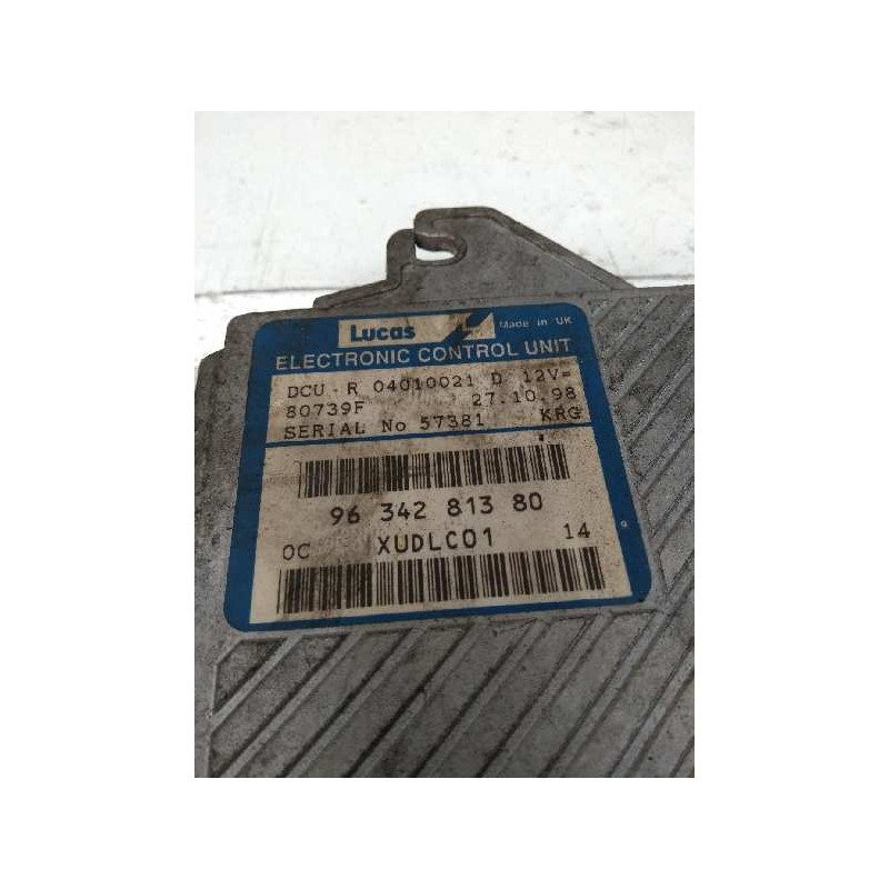Recambio de centralita motor uce para peugeot 806 2.1 turbodiesel cat referencia OEM IAM R04010021D 9634281380 80739F