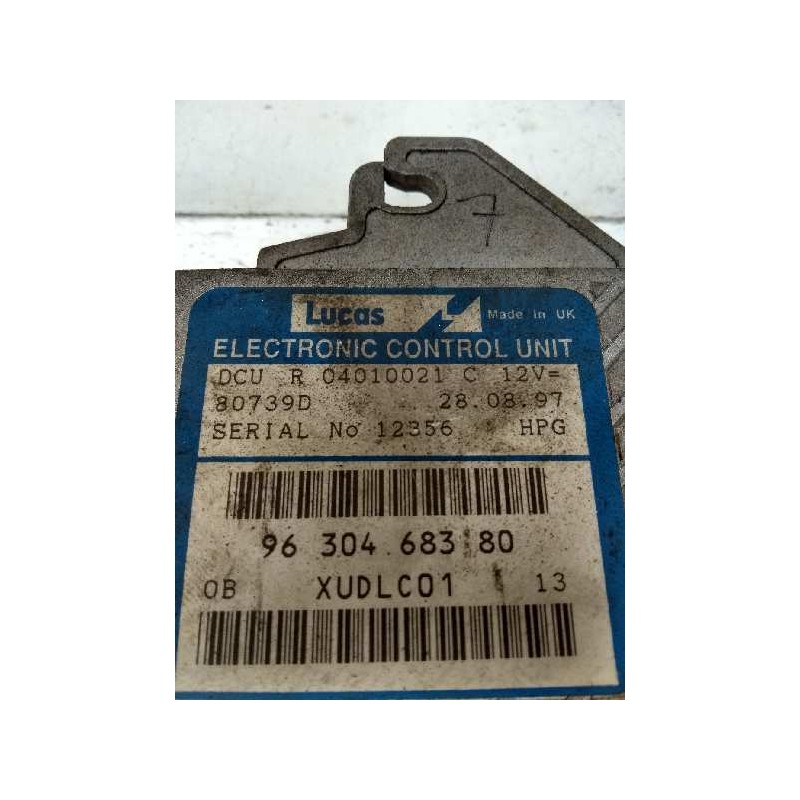 Recambio de centralita motor uce para peugeot 806 2.1 turbodiesel cat referencia OEM IAM R04010021C 9630468380 80739D