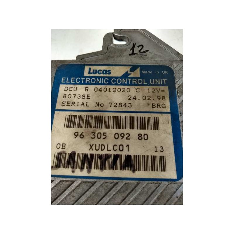 Recambio de centralita motor uce para peugeot 406 berlina (s1/s2) stdt referencia OEM IAM R04010020C 9630509280 80738E